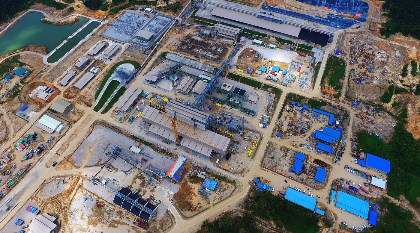 Aerial view of the Sakura Ferroalloys plant in Samalaju, Sarawak