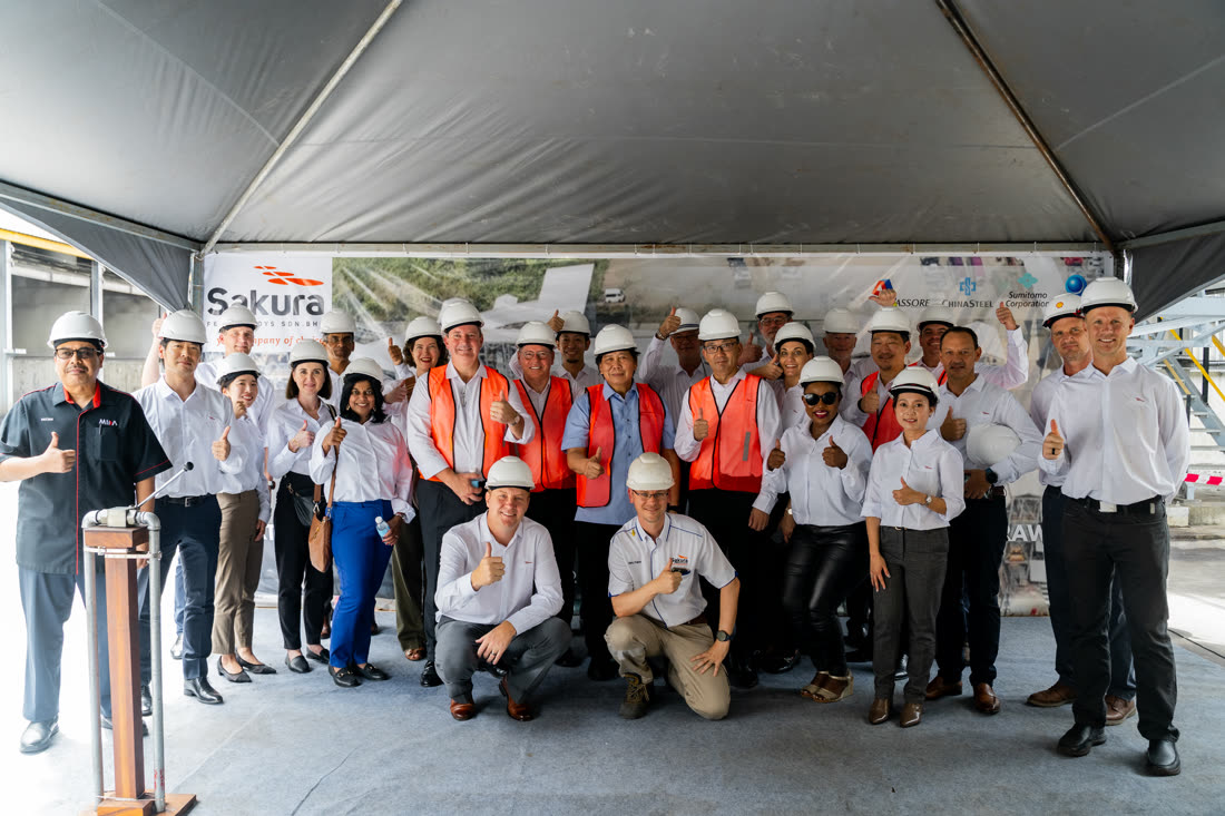 Sakura Ferroalloys team in safety gear at the Samalaju plant