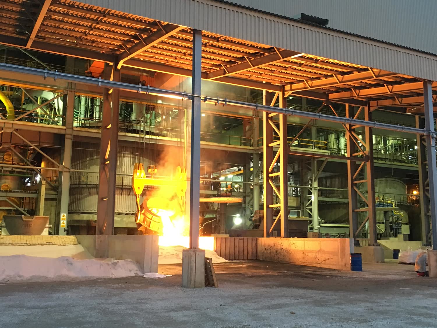 Sakura Ferroalloys plant at night, Samalaju, Sarawak